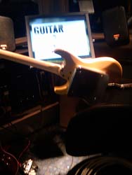 A guitar learning station in the Sound Lab at EMP