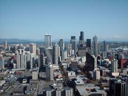 View of downtown Seattle from the Space Needle