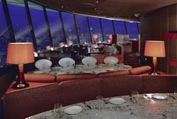 Inside the Space Needle restaurant